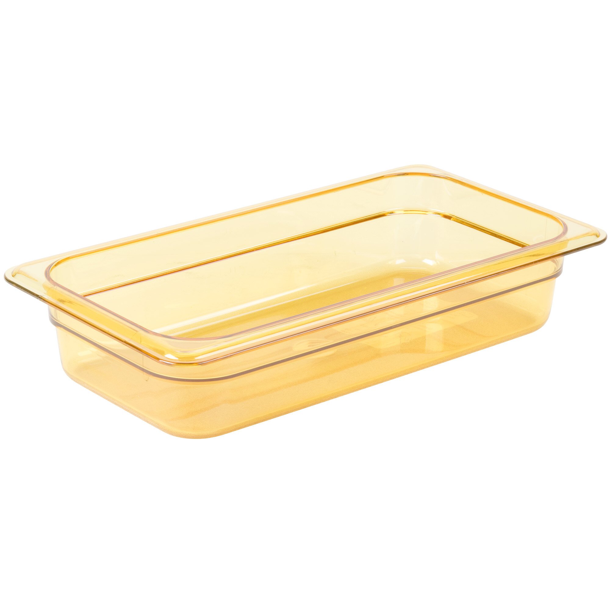 Carlisle 3086013 StorPlus 1/3 Size Amber High Heat Plastic Food Pan - 2 ...