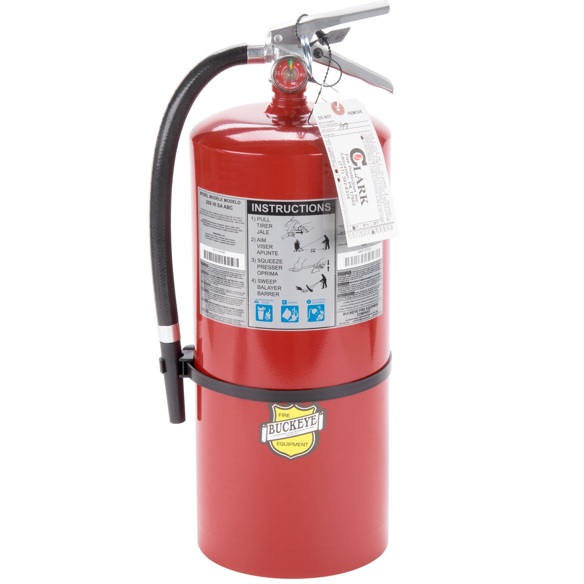 Buckeye 20 Lb. ABC Fire Extinguisher - Rechargeable Tagged - UL Rating ...