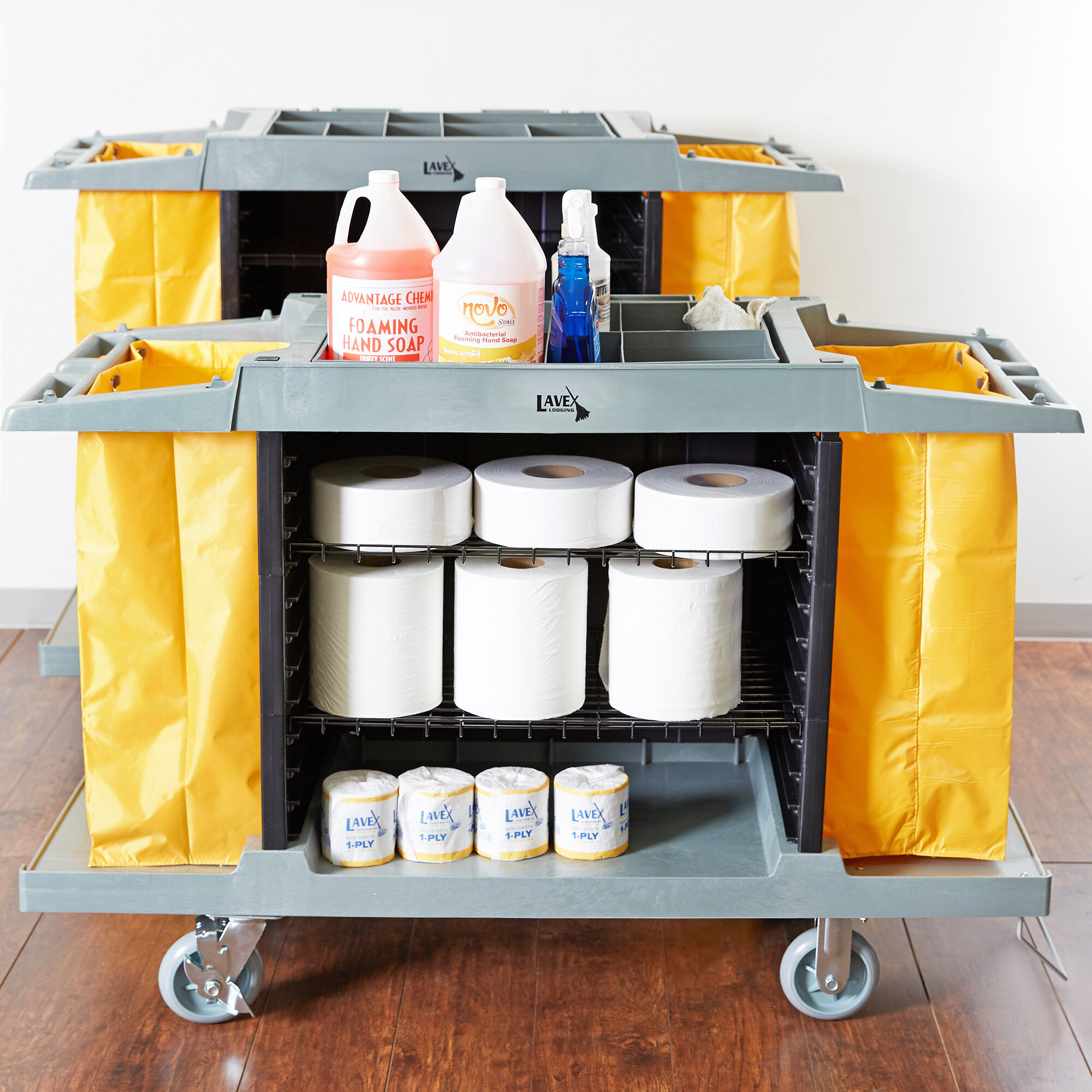 Lavex Lodging Hotel / Housekeeping Cart Small Three Shelf