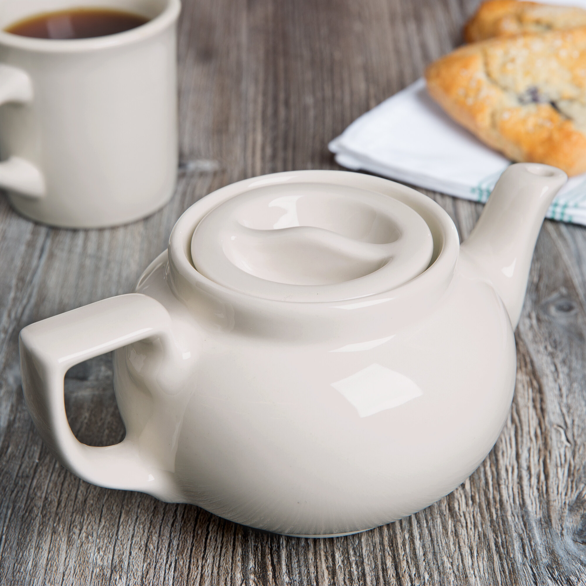 Hall China 120CWHA Cover Ivory (American White) Boston Teapot Replacement Lid 12/Case