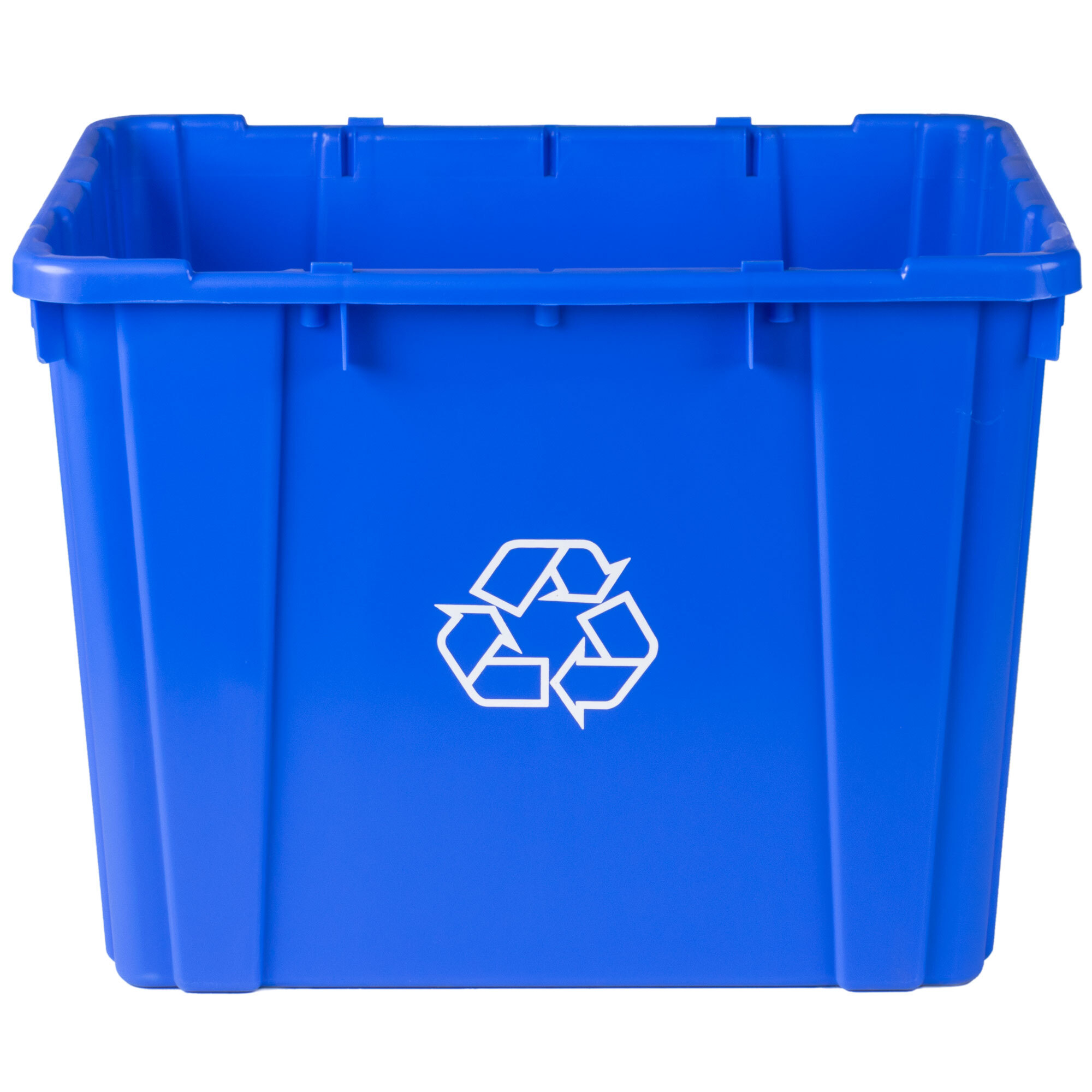 Continental 59141 Blue Curbside 14 Gallon Rectangular Recycling Bin