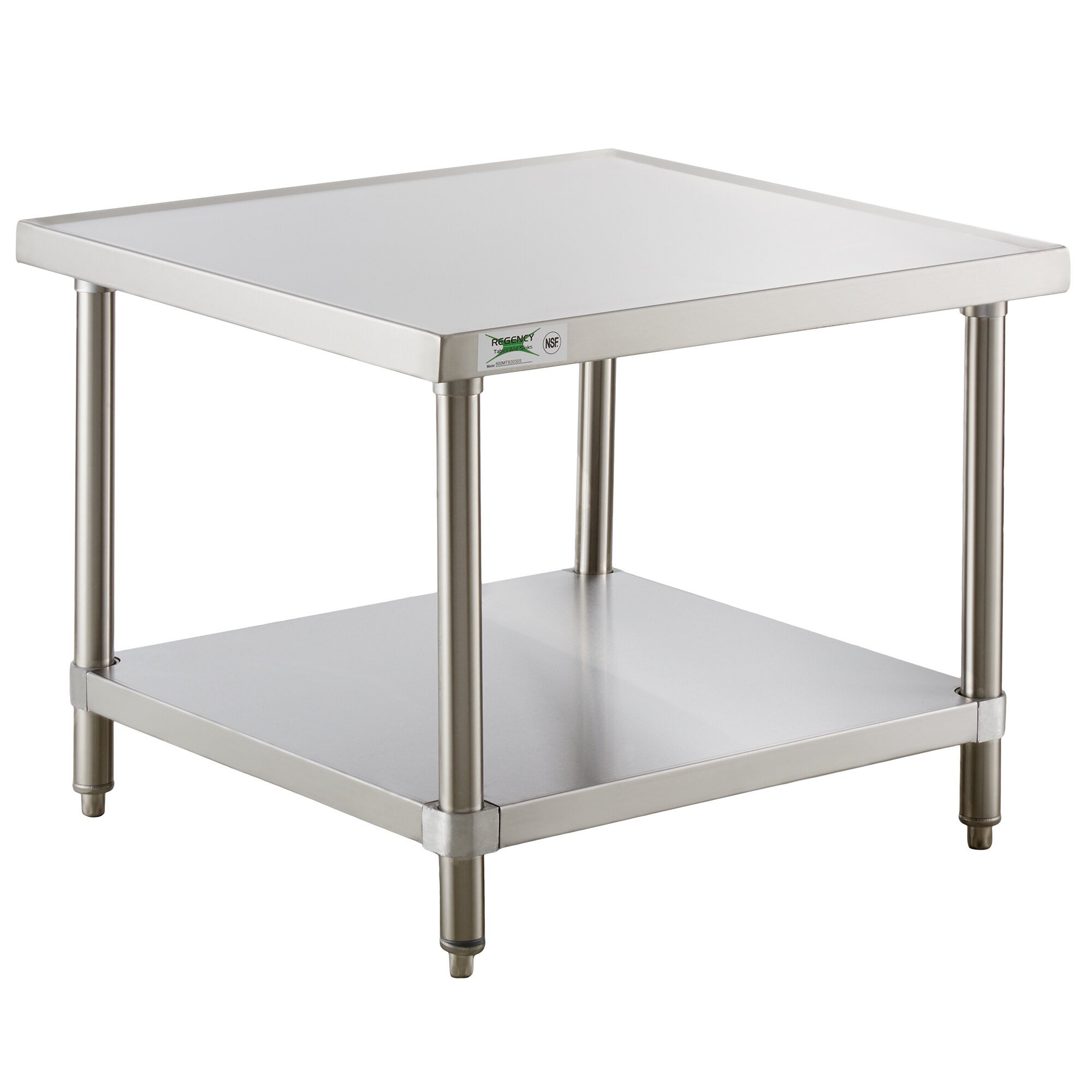 Regency 30" x 30" 16Gauge Stainless Steel Mixer Table with Undershelf