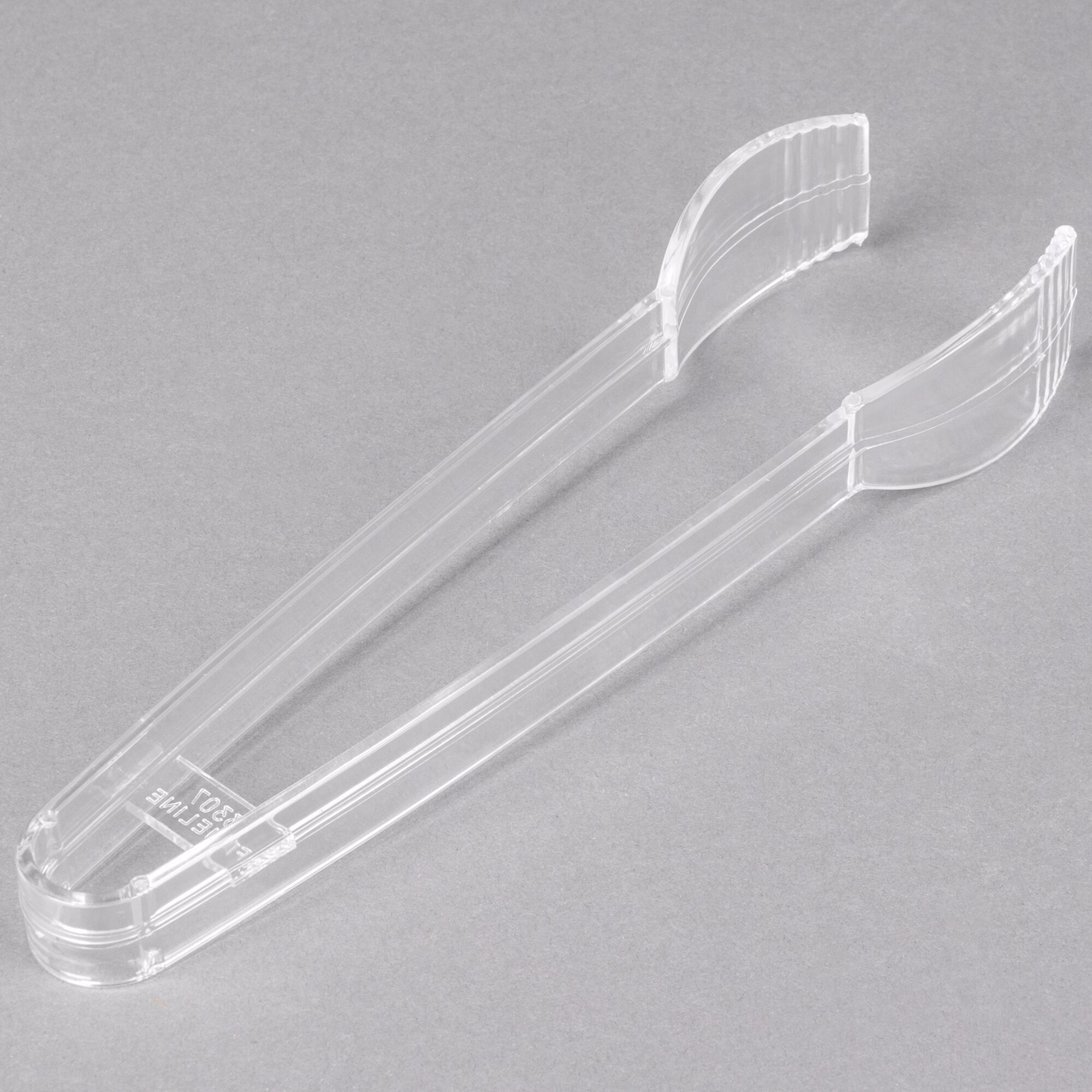 Fineline 3307CL 7" Clear Plastic Tongs 3/Pack