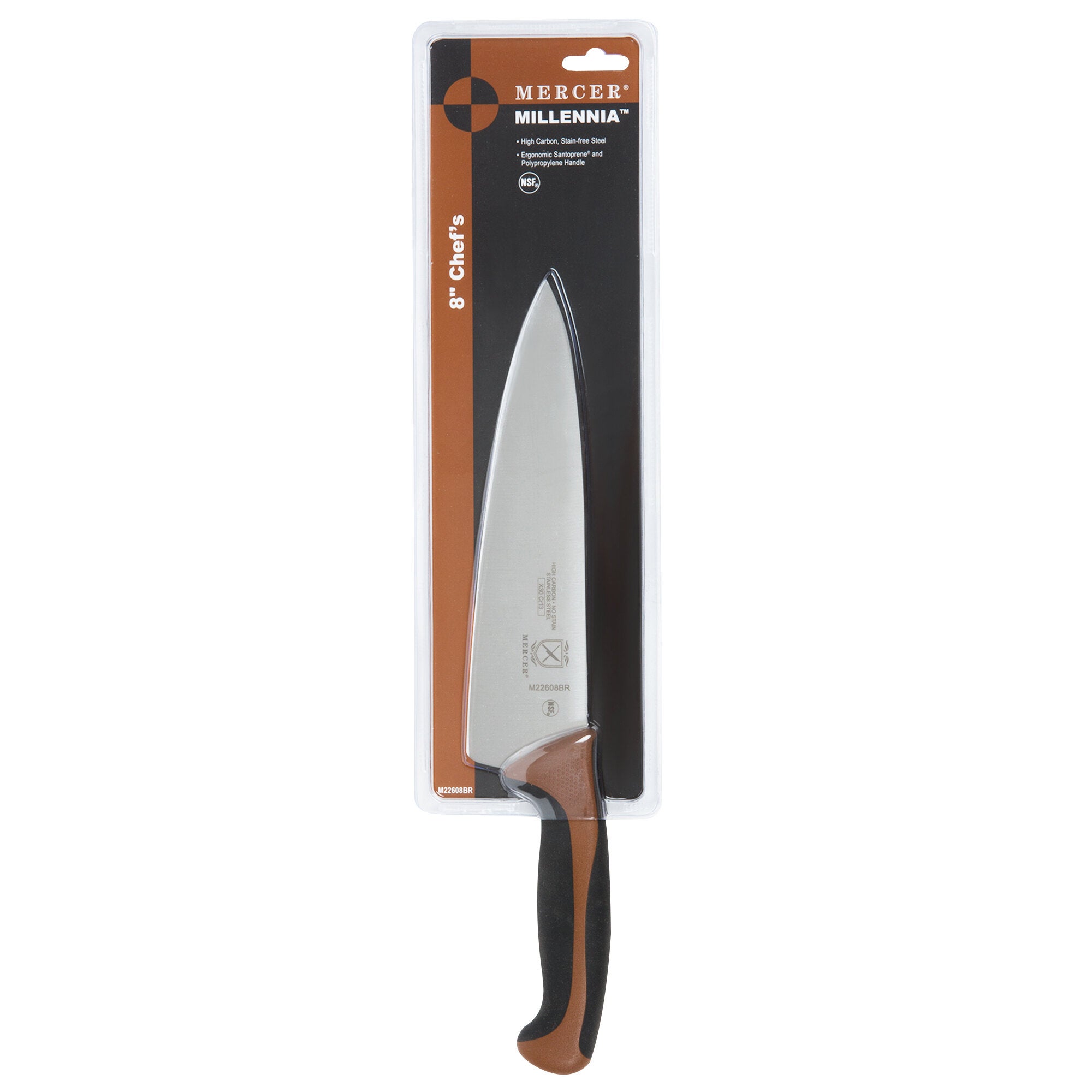 Mercer Culinary M22608BR Millennia® 8" Chef Knife with Brown Handle