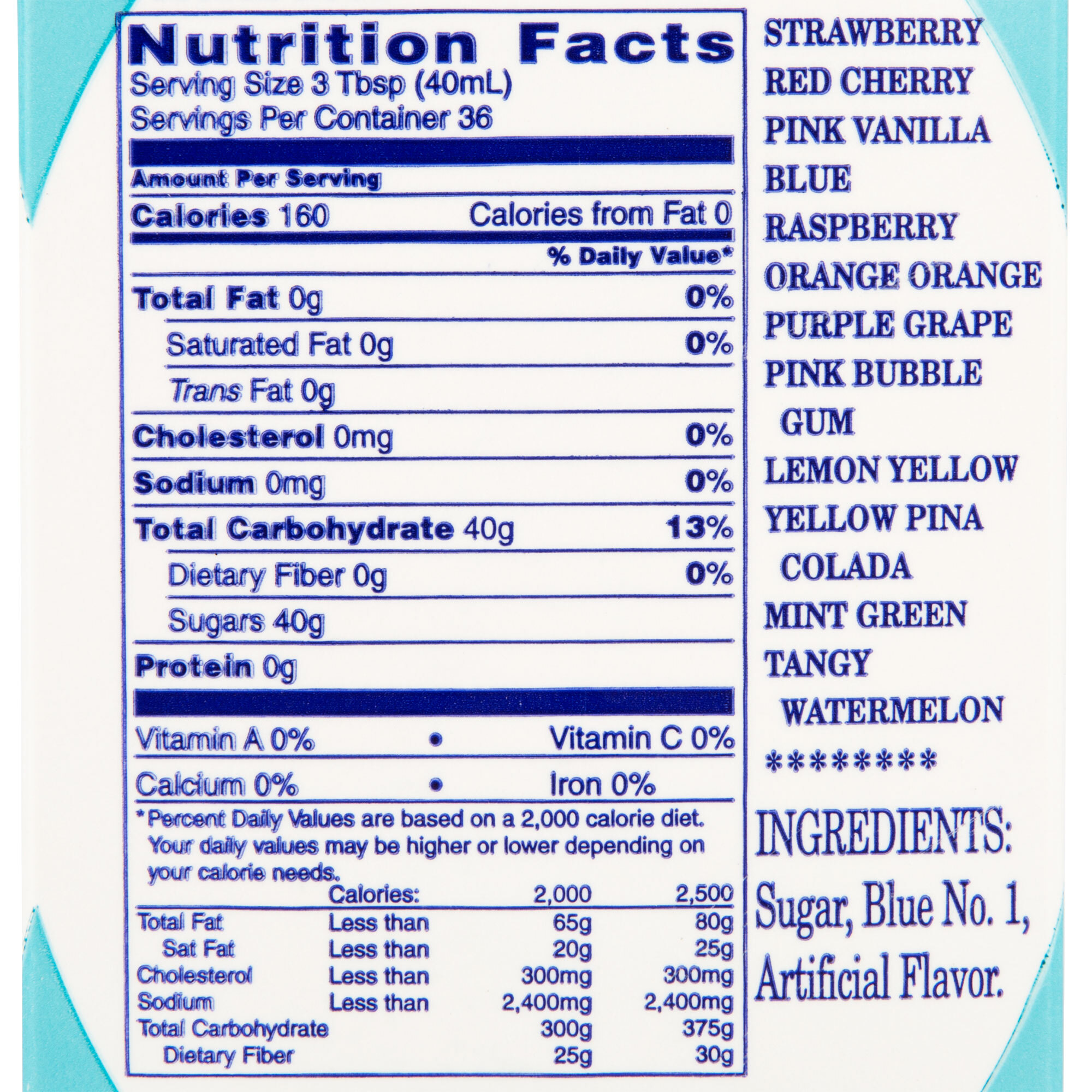 Great Western 1/2 Gallon Carton Blue Raspberry Cotton Candy Floss Sugar