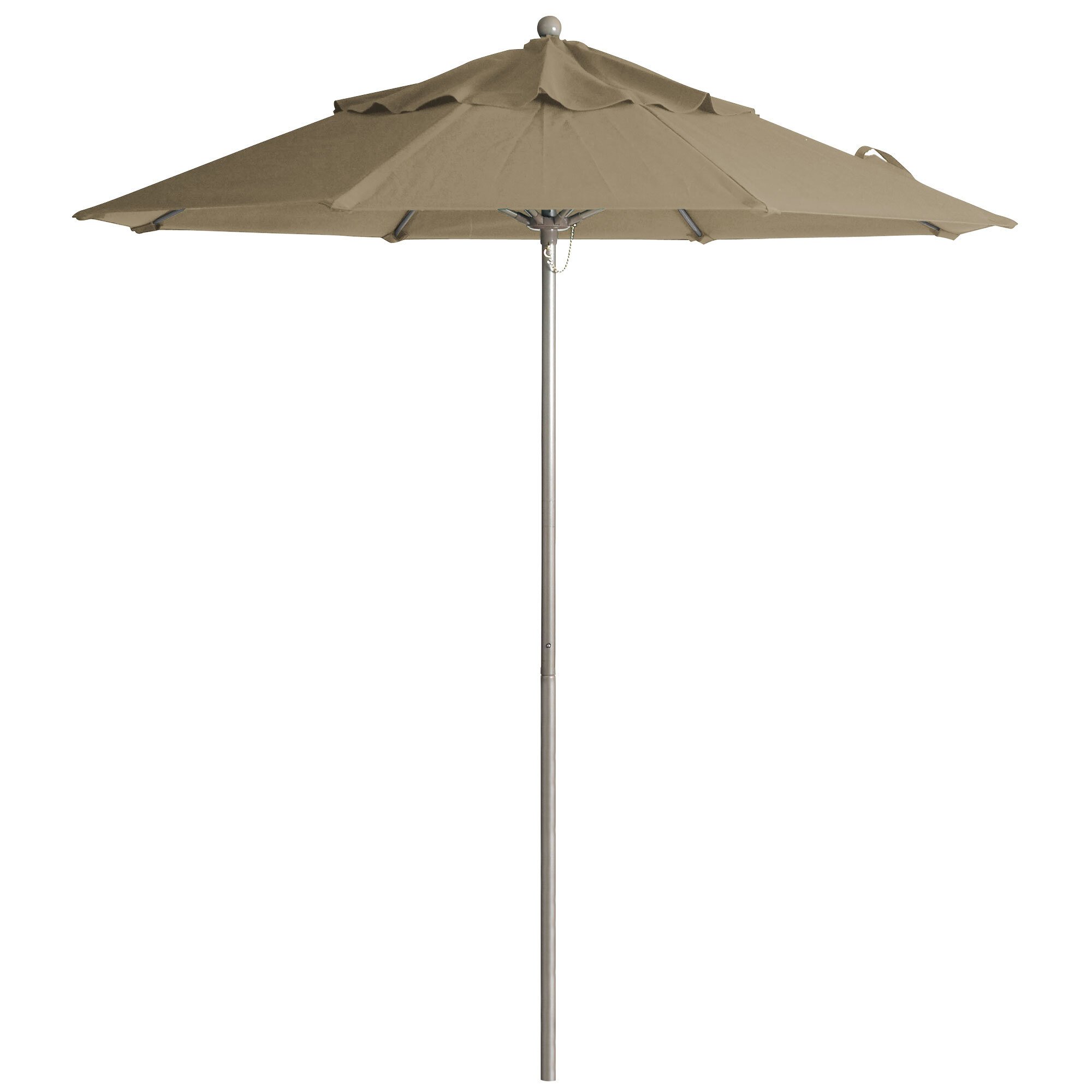 Grosfillex 98818131 Windmaster 9' Taupe Fiberglass Umbrella with 1 1/2