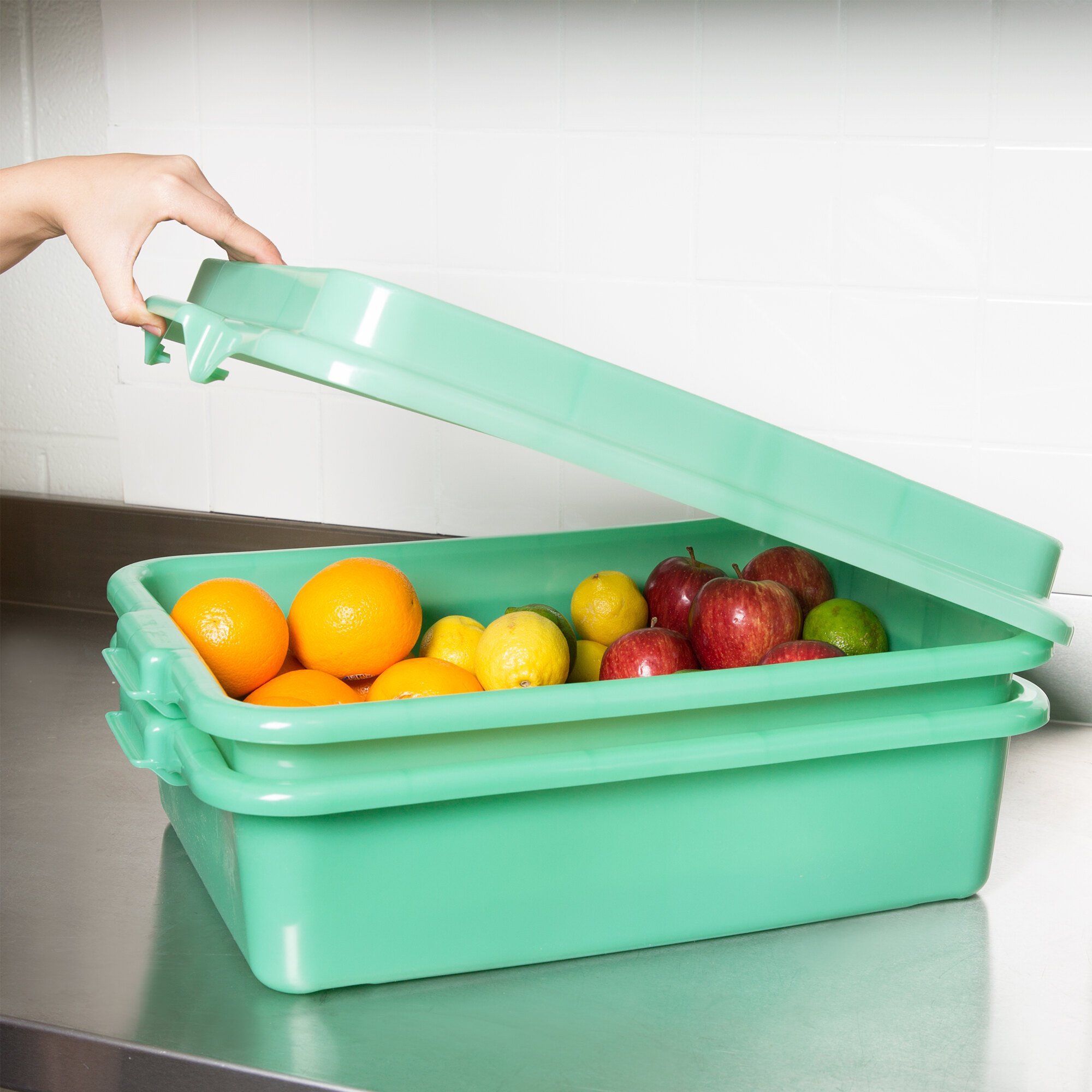 Vollrath 1551C19 Food Storage Drain Box Set with SnapOn Lid Traex