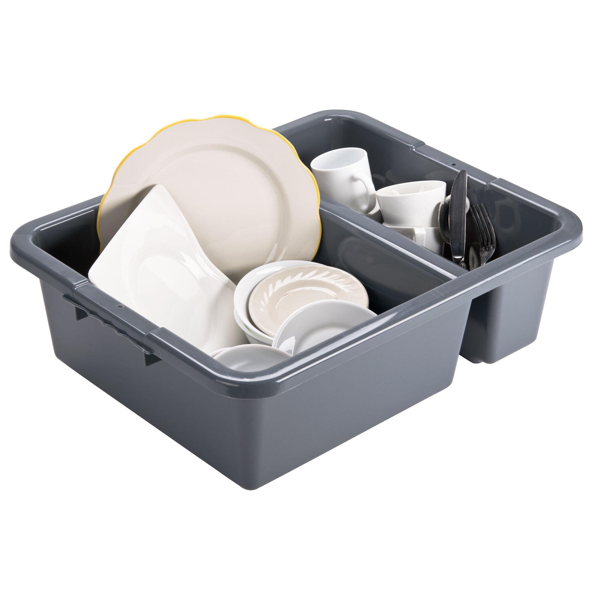 Tablecraft 1547G 21" x 17" x 7" Gray Heavy Duty Polyethylene Plastic