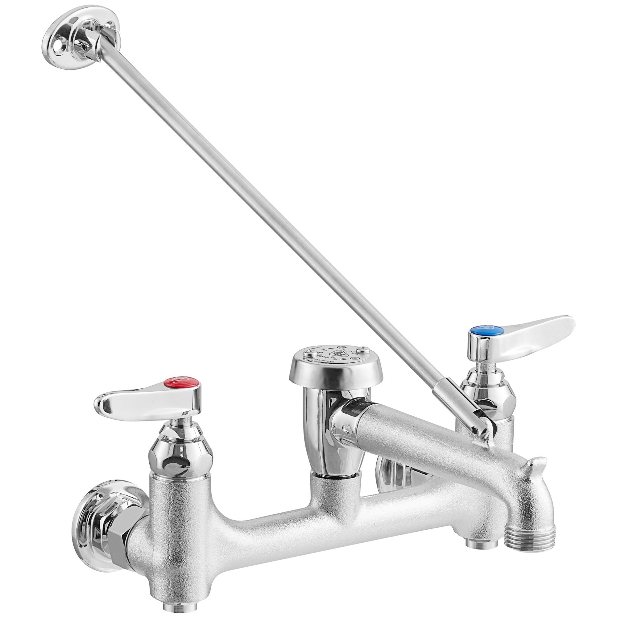 T&S B-0665-BSTR Wall Mount Rough Chrome Service Sink Faucet With 8 ...