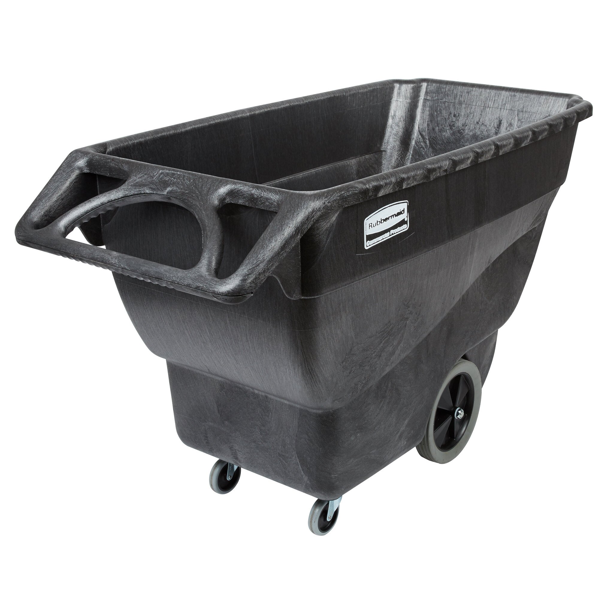 Rubbermaid FG101100BLA Black 0.75 Cubic Yard Tilt Truck / Trash Cart