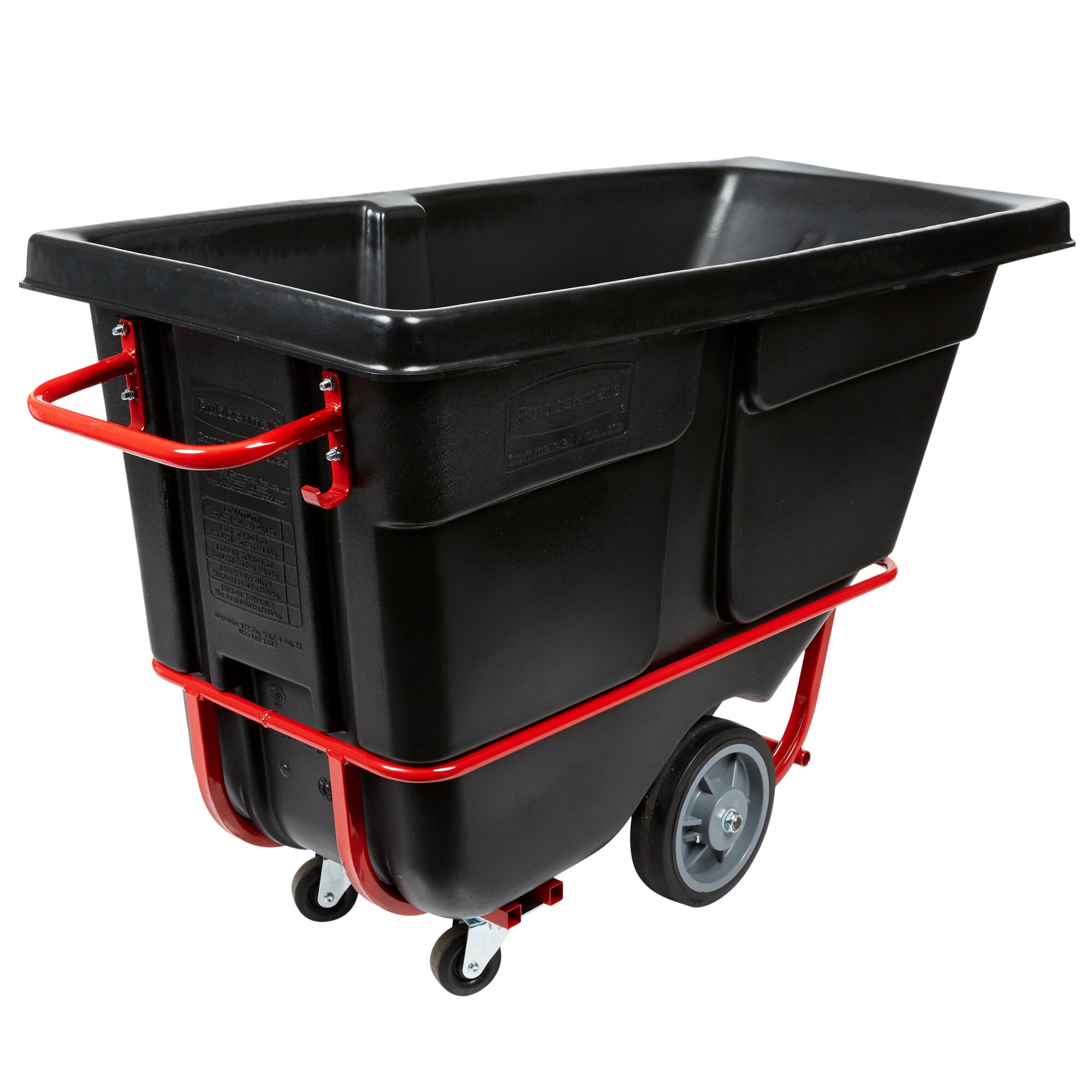 Rubbermaid FG130600BLA Black 0.5 Cubic Yard Tilt Truck / Trash Cart ...