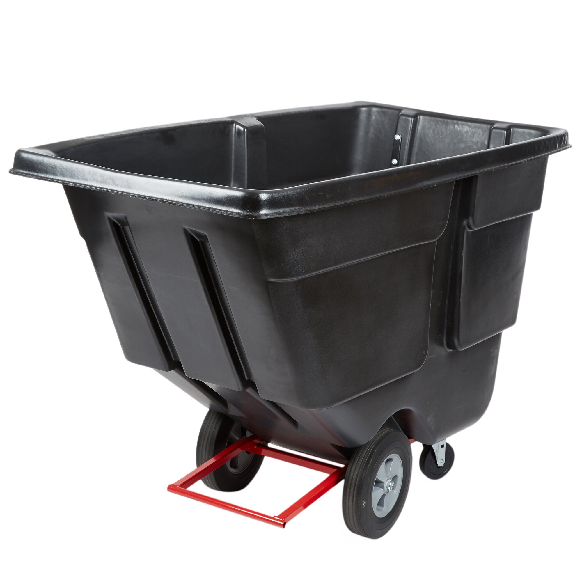 Rubbermaid FG131400BLA Black 1.0 Cubic Yard Tilt Truck / Trash Cart ...