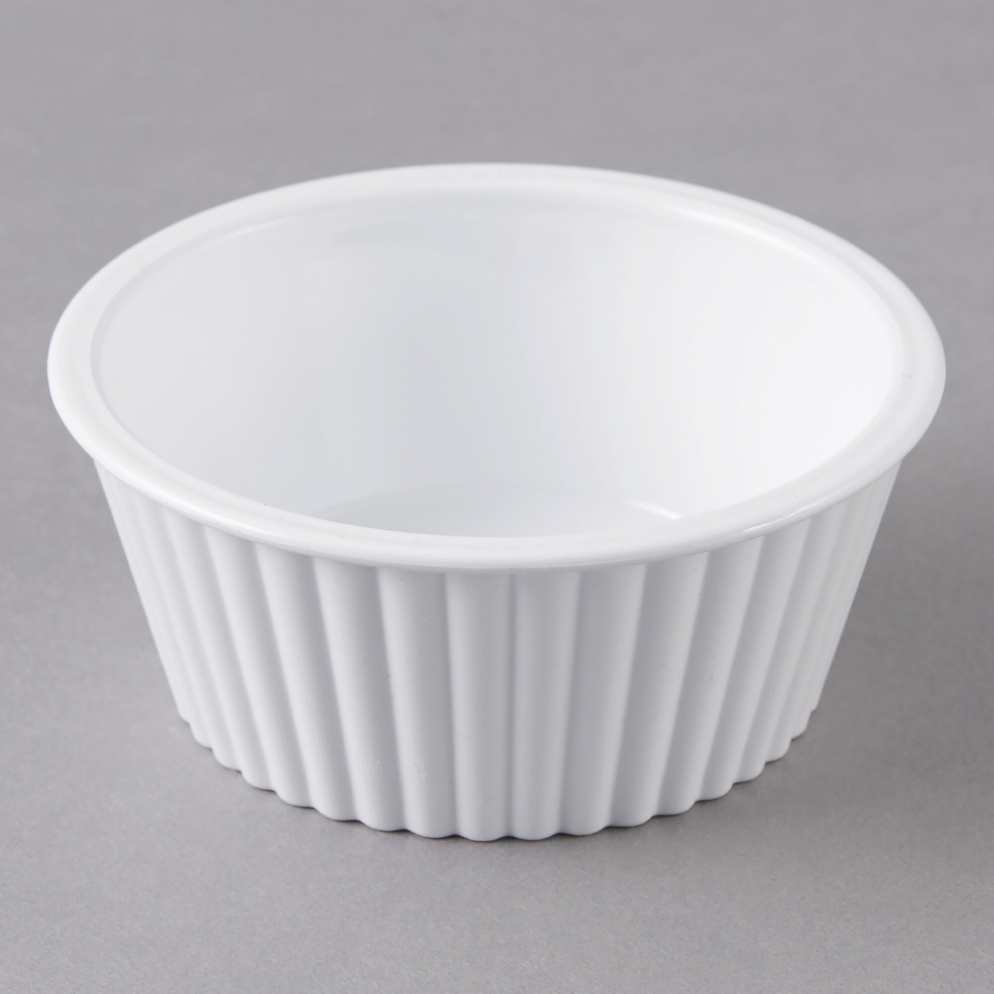 Carlisle 084502 White 4.5 oz. Fluted Plastic Ramekin 48/Case