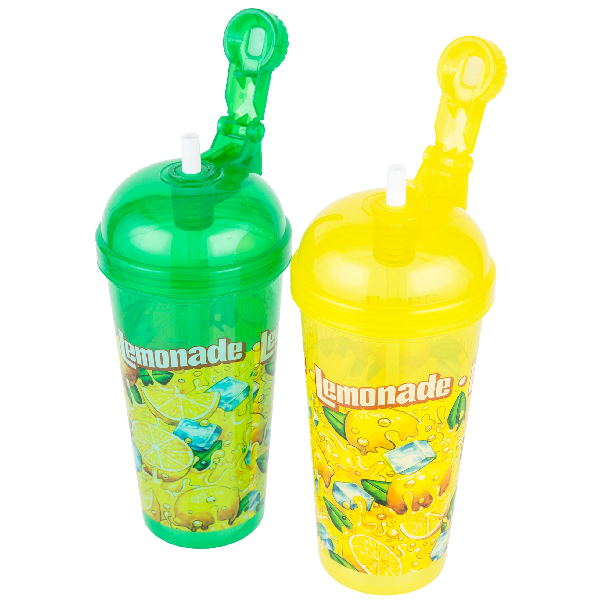 32 oz. FlipTop Yellow / Green Lemonade Sports Bottle 100/Case