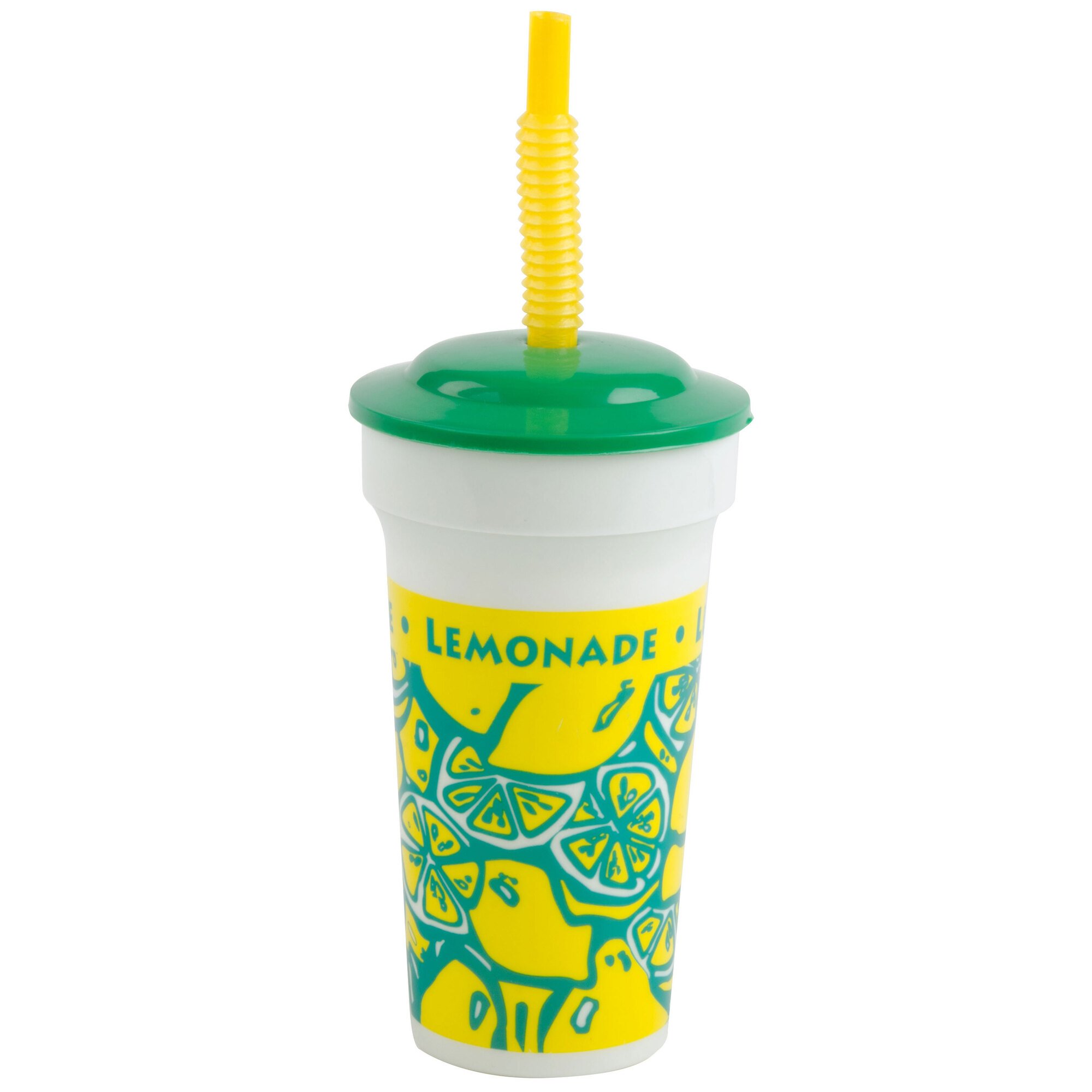 16 oz. Tall Plastic Souvenir Lemonade Cold Cup with Straw and Lid 250