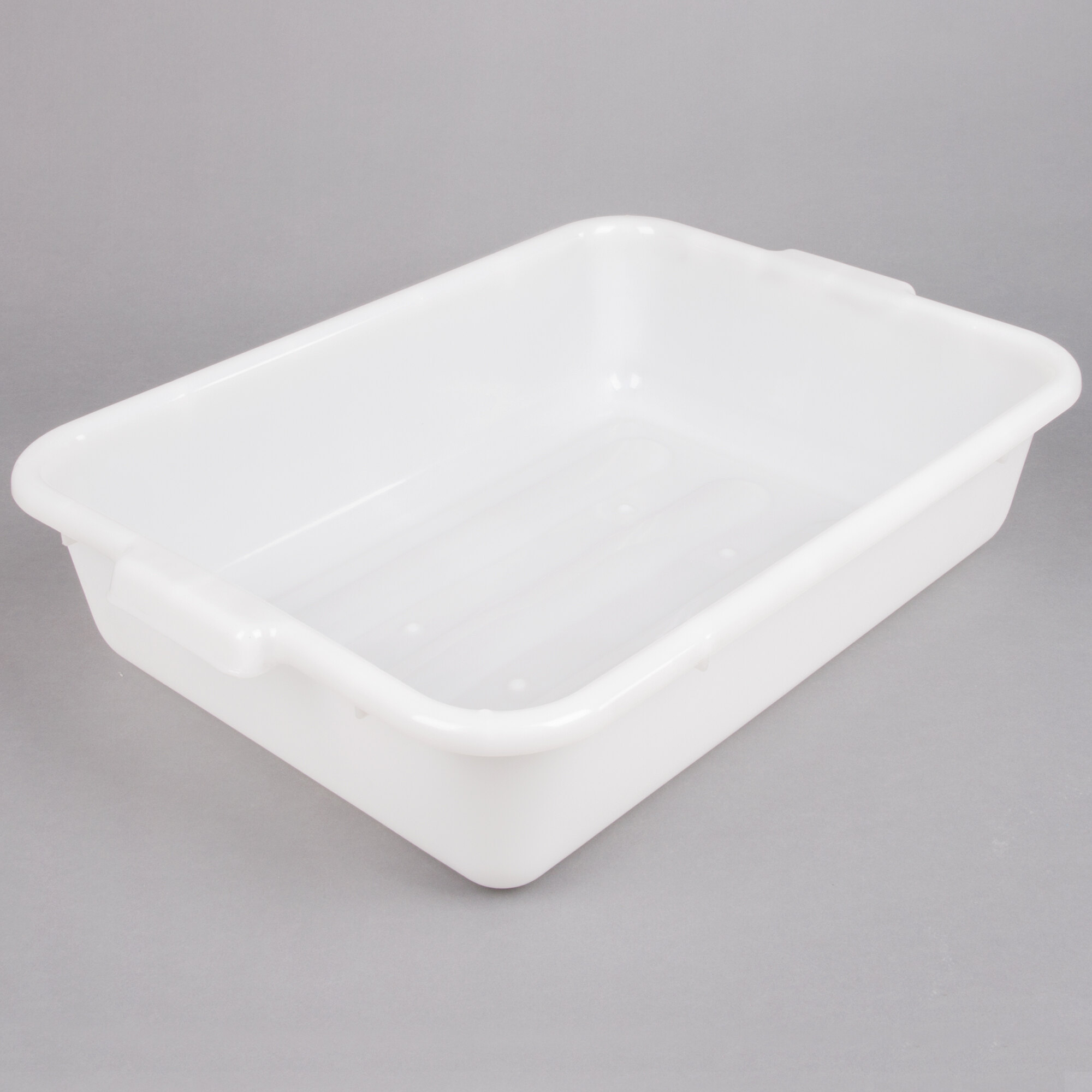 20" x 15" x 5" White Polyethylene Plastic Bus Tub, Bus Box