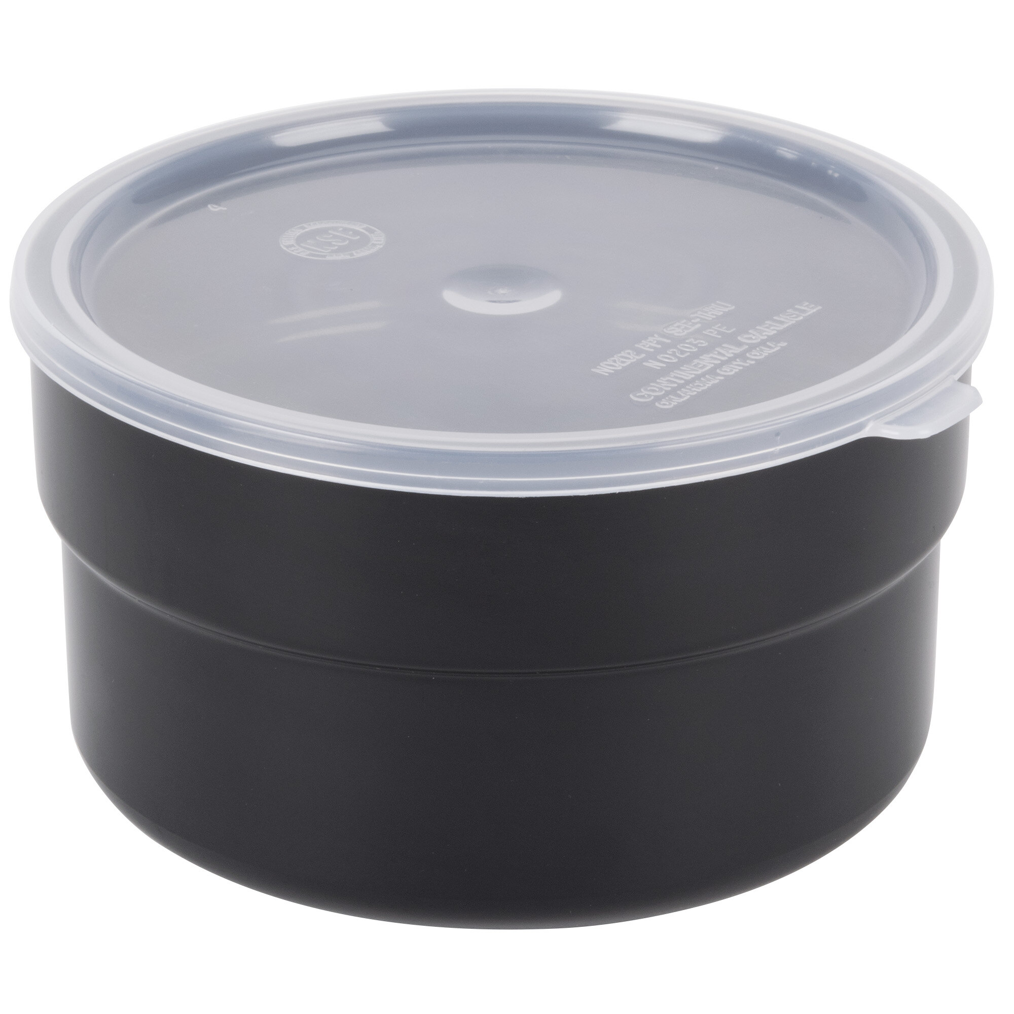 Carlisle 036503 1.5 Qt. Black Supreme Crock with Lid