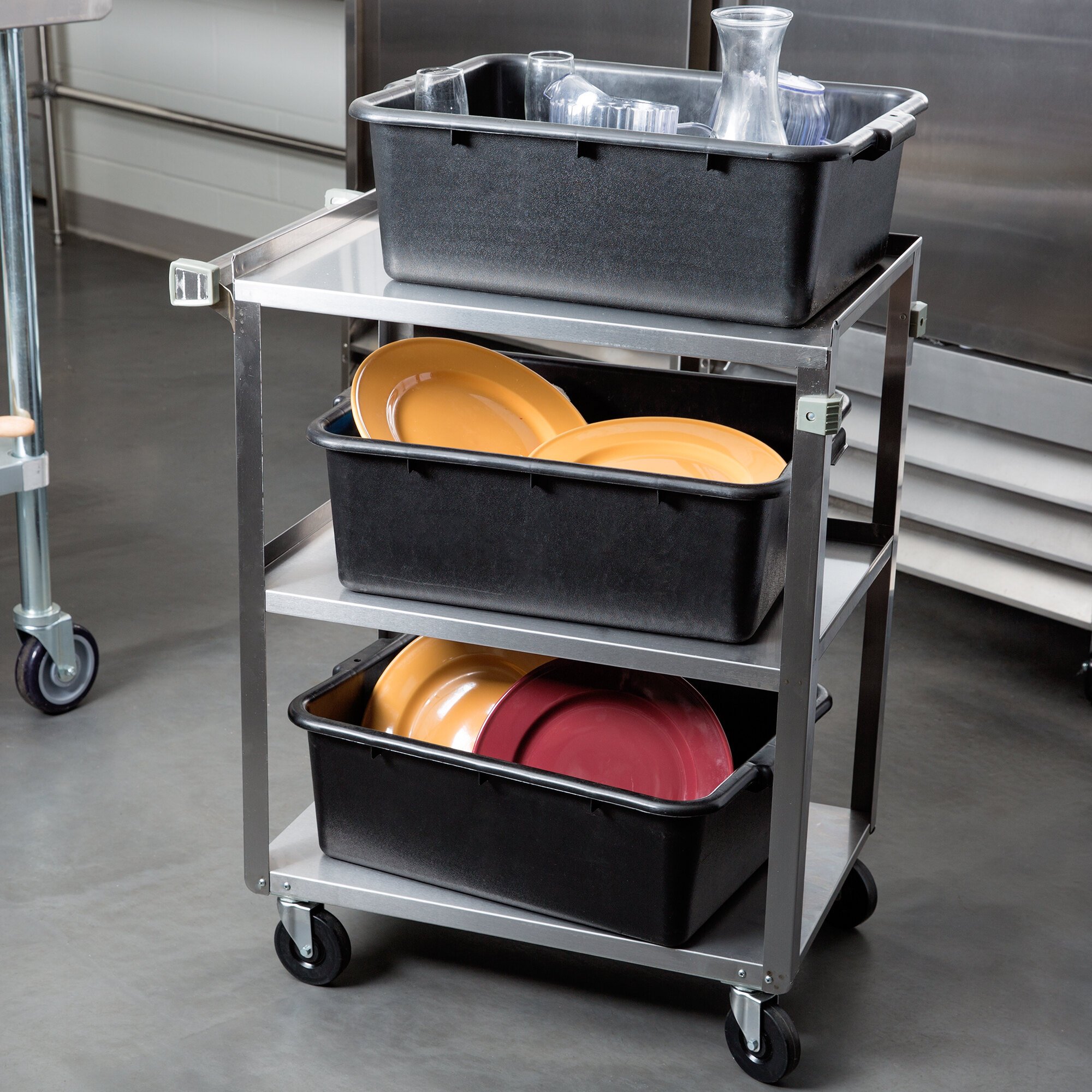 Stainless Steel 3 Shelf Utility Cart - 27 1/2