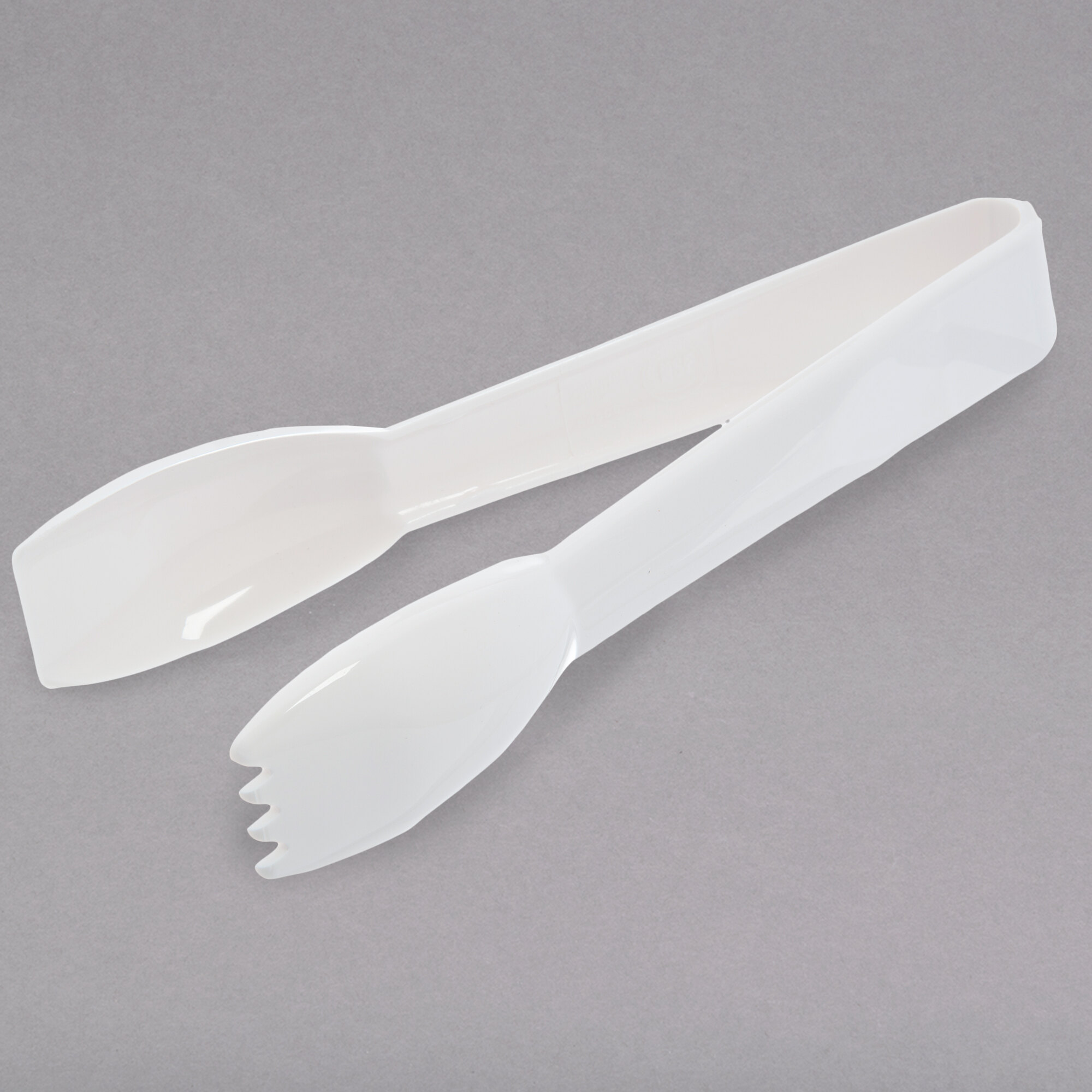 Carlisle 460602 Carly 6" White Plastic Salad Tongs