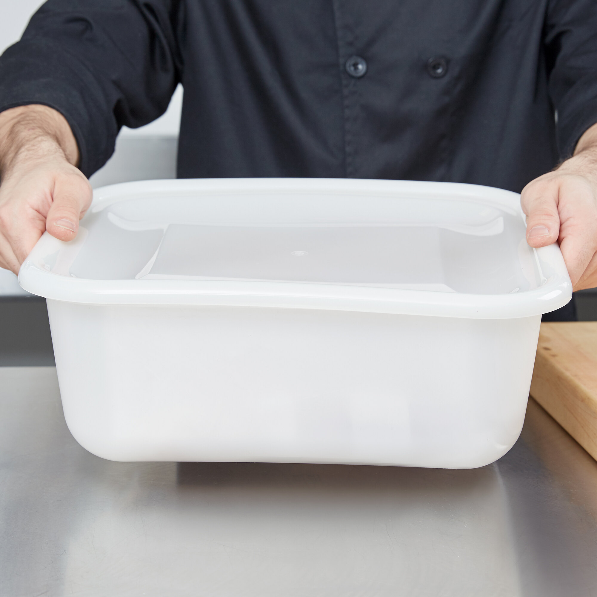 14 1/2" x 12" x 5" Plastic White Storage Box