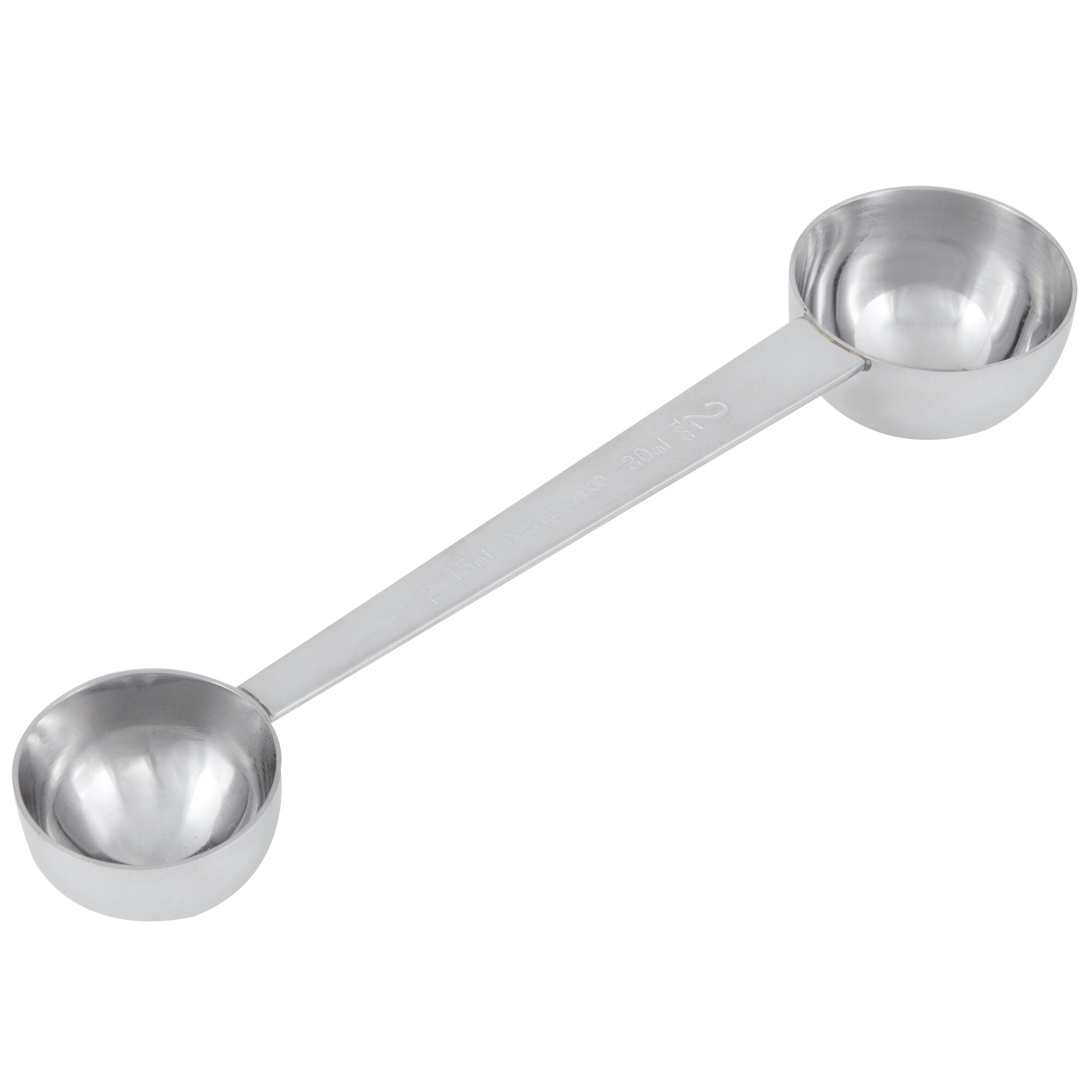 Tablecraft 403 1 & 2 Tbsp. Stainless Steel Coffee / Measuring Scoop Combo