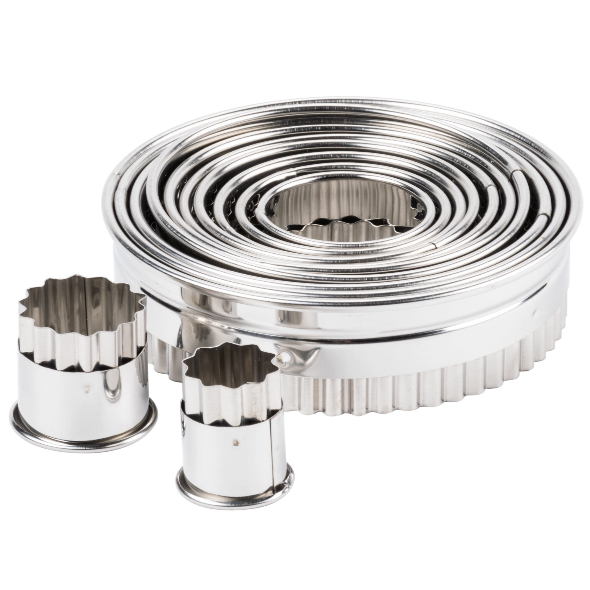 Ateco 5407 12Piece Stainless Steel Round Fluted Cutter Set