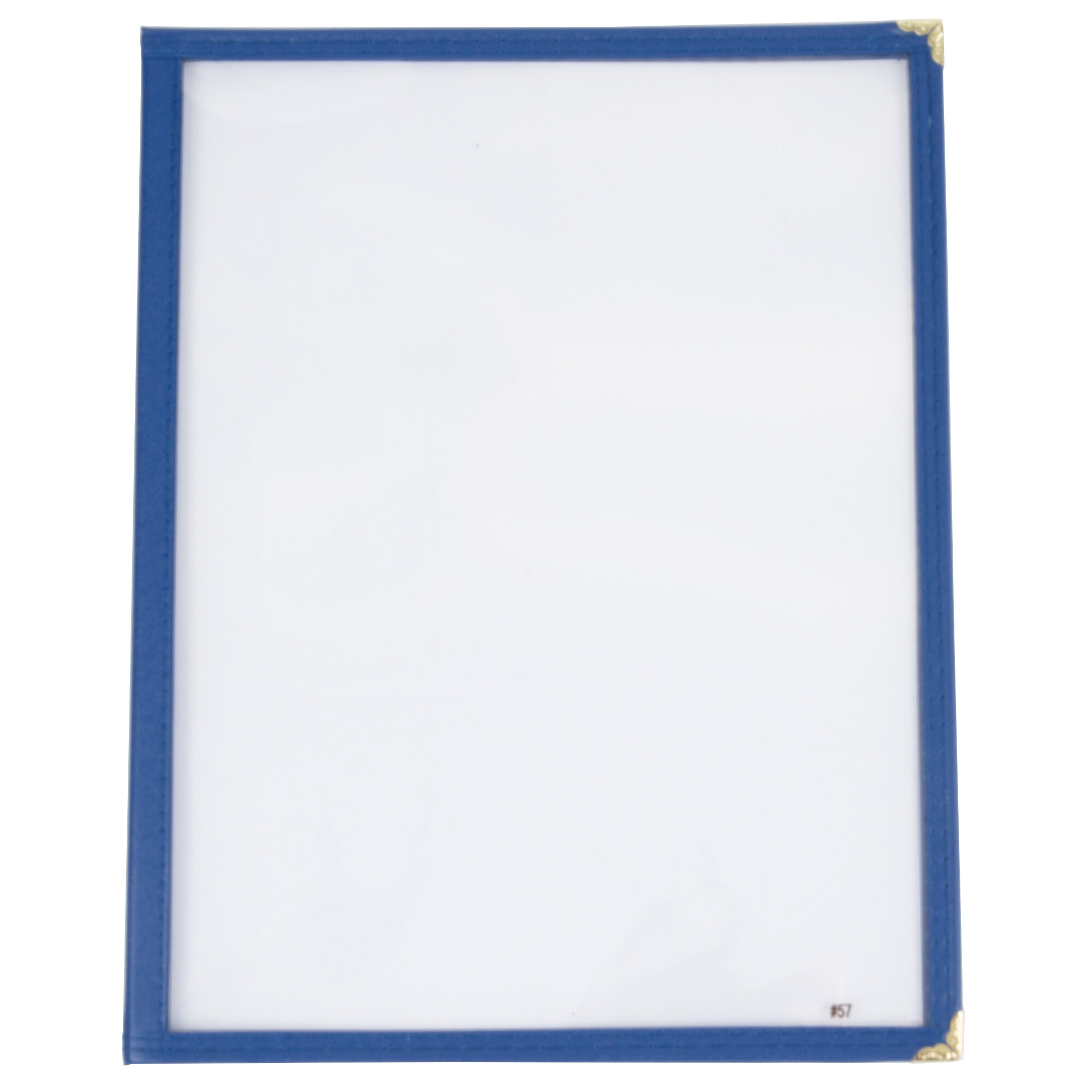 8 1/2" x 11" Blue Two Pocket Menu Cover