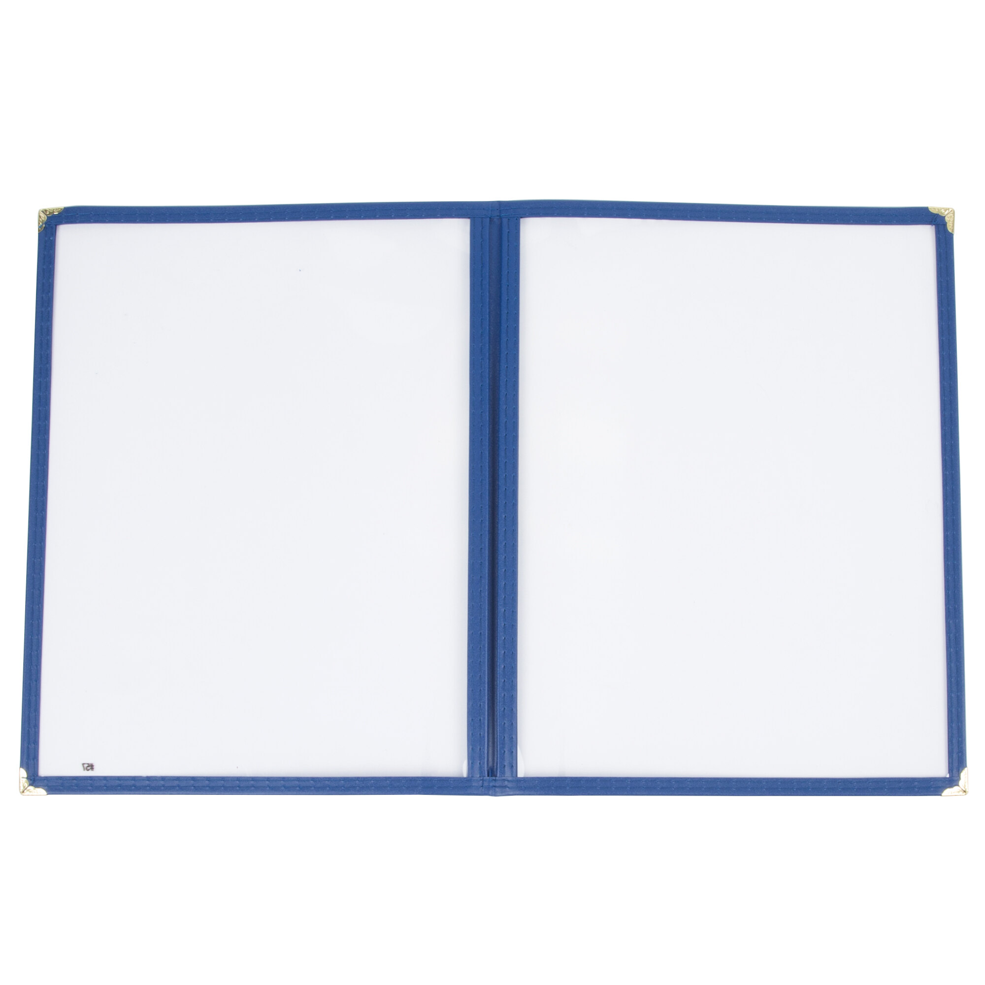 8 1/2" x 11" Blue Two Pocket Menu Cover
