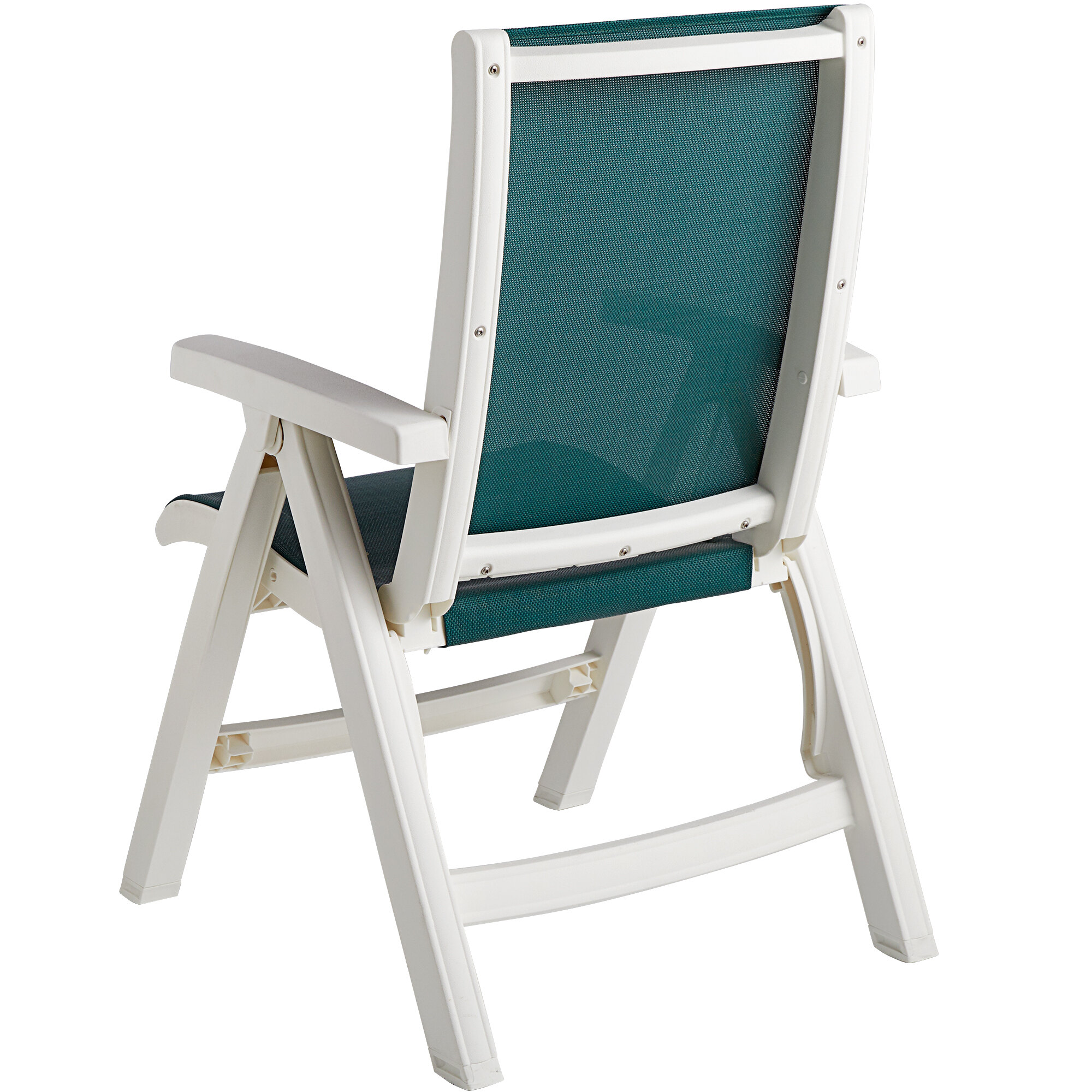 Grosfillex CT089004 Jersey White Midback Folding Resin Outdoor Sling