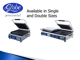 Globe GSGDUE14D Deluxe Double Sandwich Grill with Smooth Plates