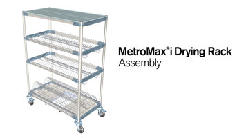MetroMax i Mobile Drying Rack with Three Tray Racks and Drip Tray - Metro