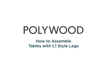 How to Assemble POLYWOOD Tables with L1 Style Legs
