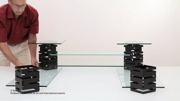 Rosseto SK001 5-Piece Skycap Multi-Level Brushed Stainless Steel and Glass Buffet Riser Kit