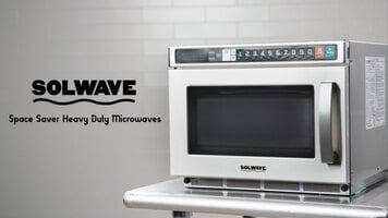Solwave Space Saver Stainless Steel Heavy-Duty Commercial Microwave with  USB Port - 120V, 1200W