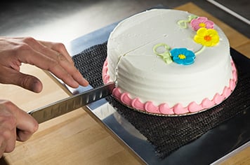 cutting a layer cake