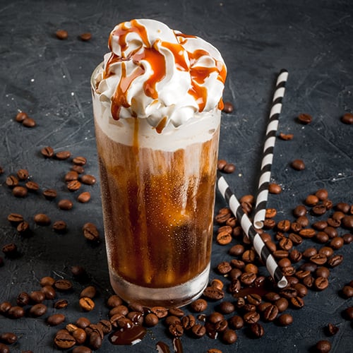 Coffee Shake with Whipped Cream and Syrup