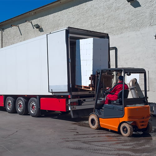 forklift removing order from truck