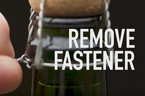 removing champagne bottle wire fastener