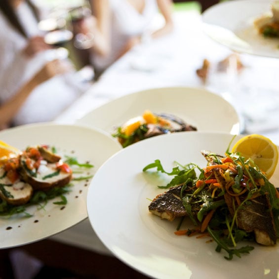 plates of prepared food for restaurant soft opening