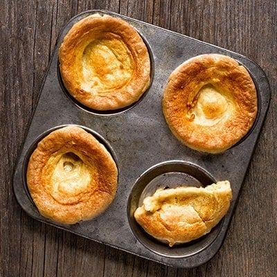 baking pan with yorkshire puddings
