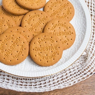 british digestive biscuits on a plate