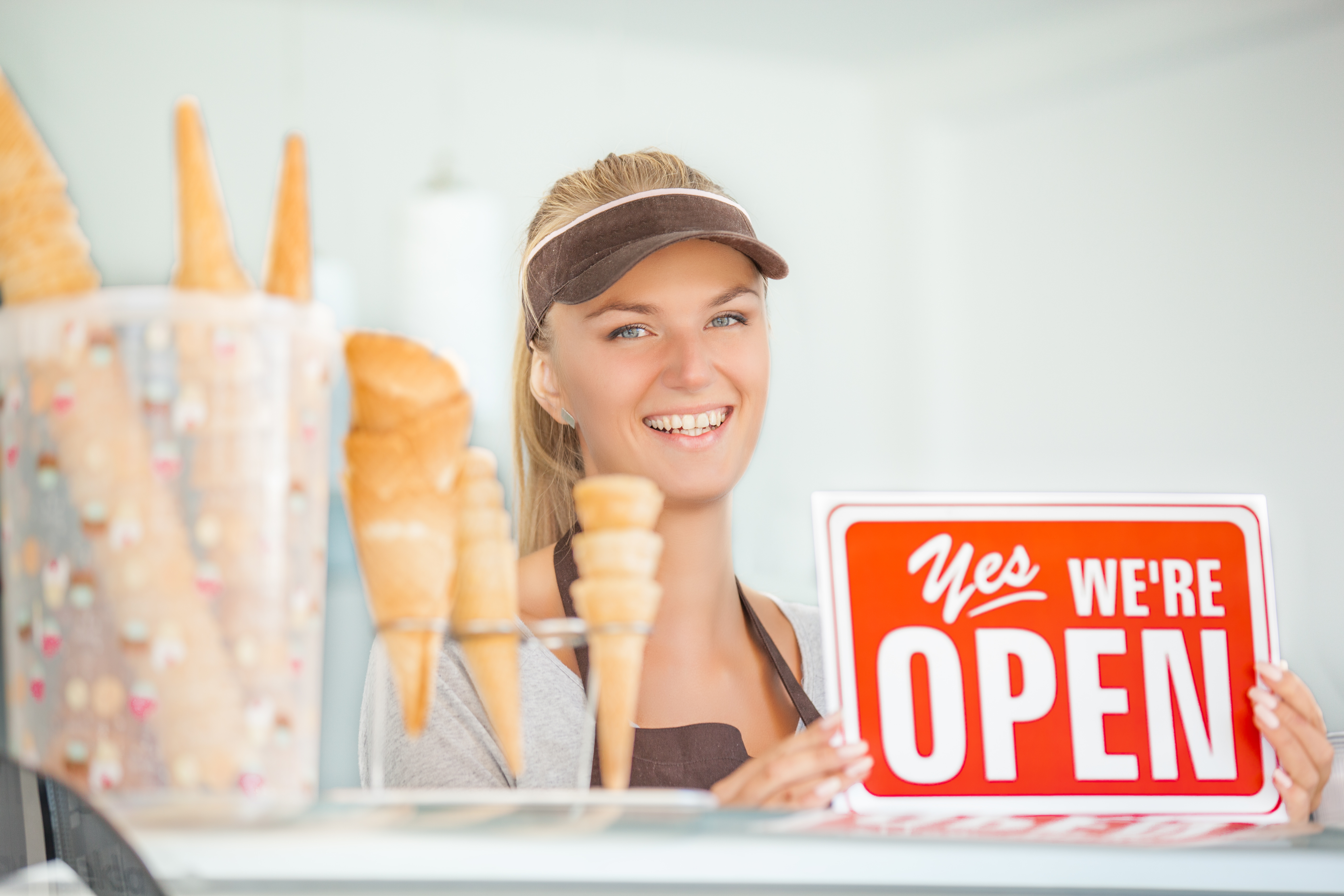 Open Sign for Ice Cream Shop