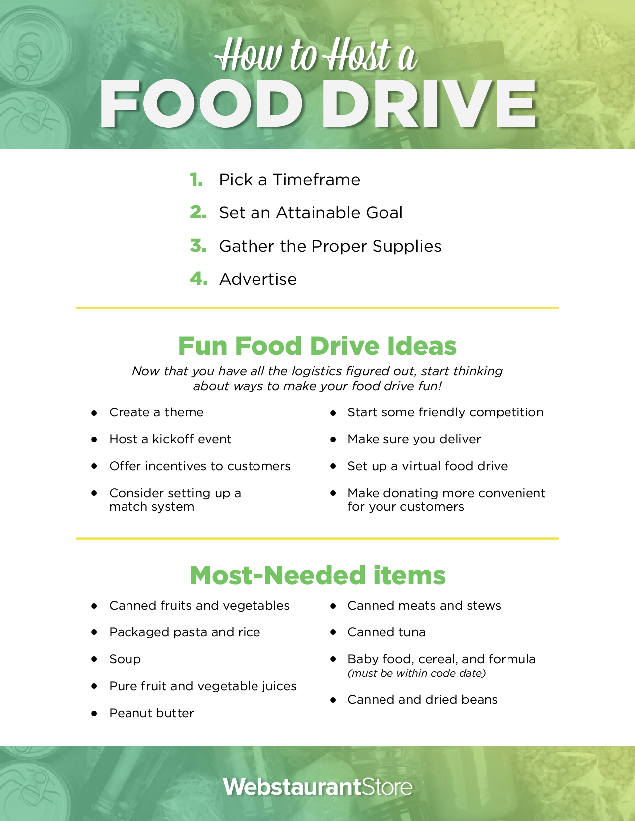 Food Drive Ideas 4 Steps to Prepare, Themes, & Competitions