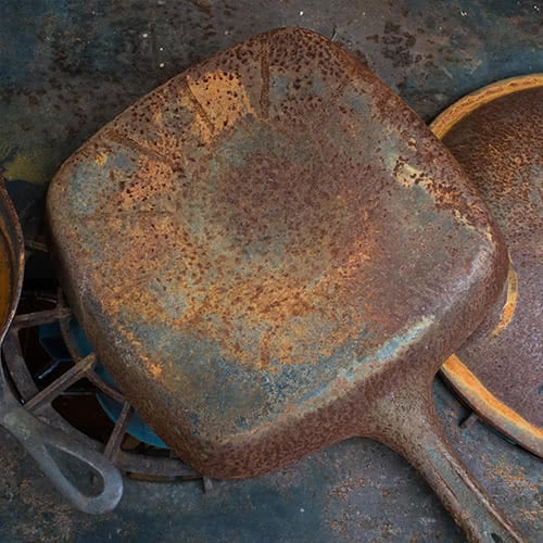 old rusty pan