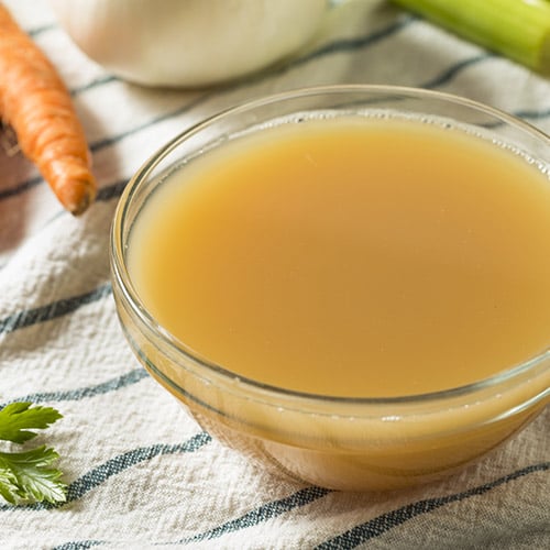 Chicken Stock in a bowl