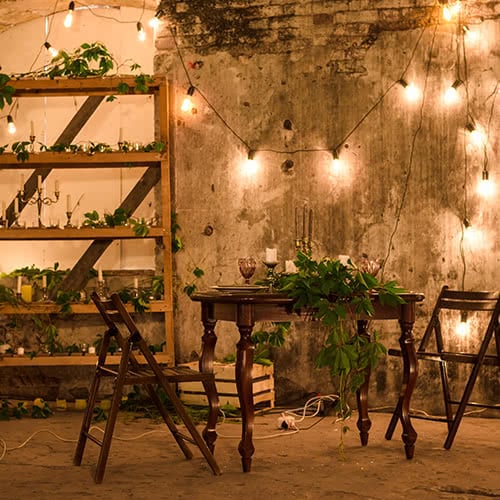 Rustic coffee shop interior