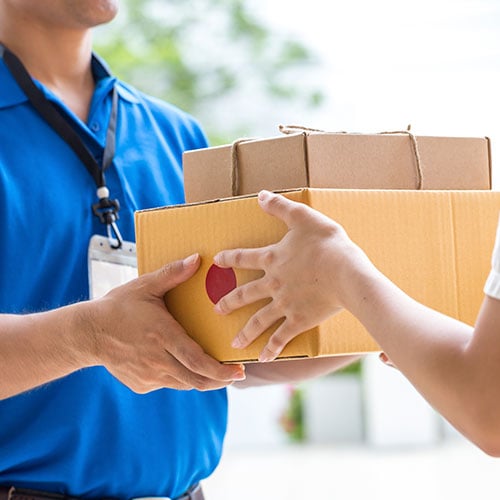 person delivering a package