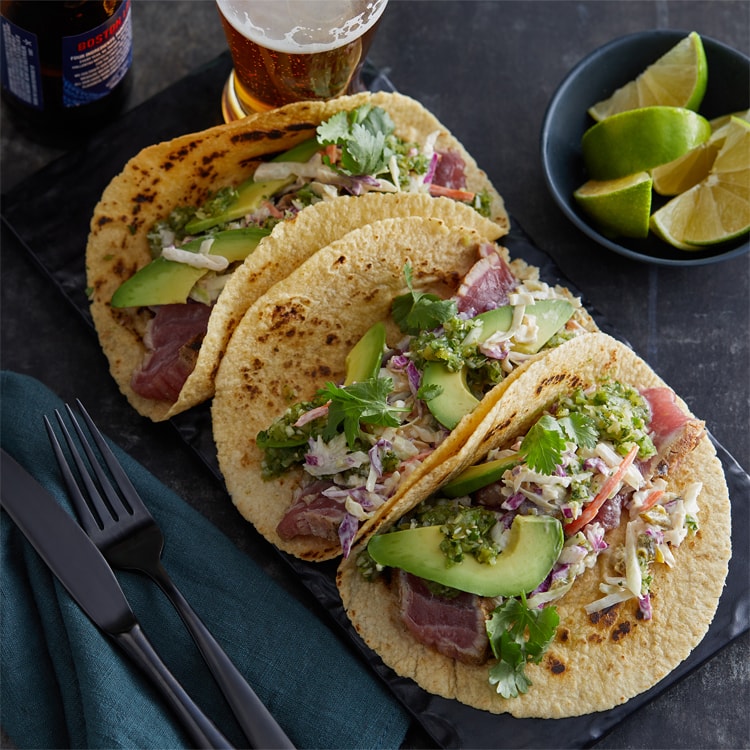 tuna tacos and slaw