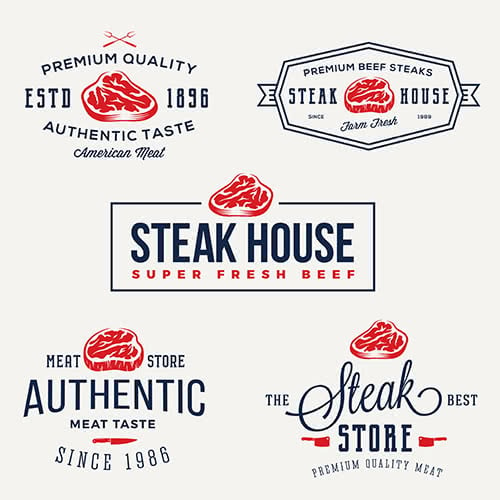 Logo examples for a steakhouse restaurant