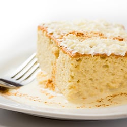 a slice of moist yellow cake